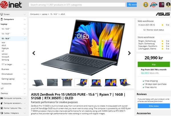 华硕ZenBook Pro 15亮相 搭配AMD Ryzen 9 5900HX处理器