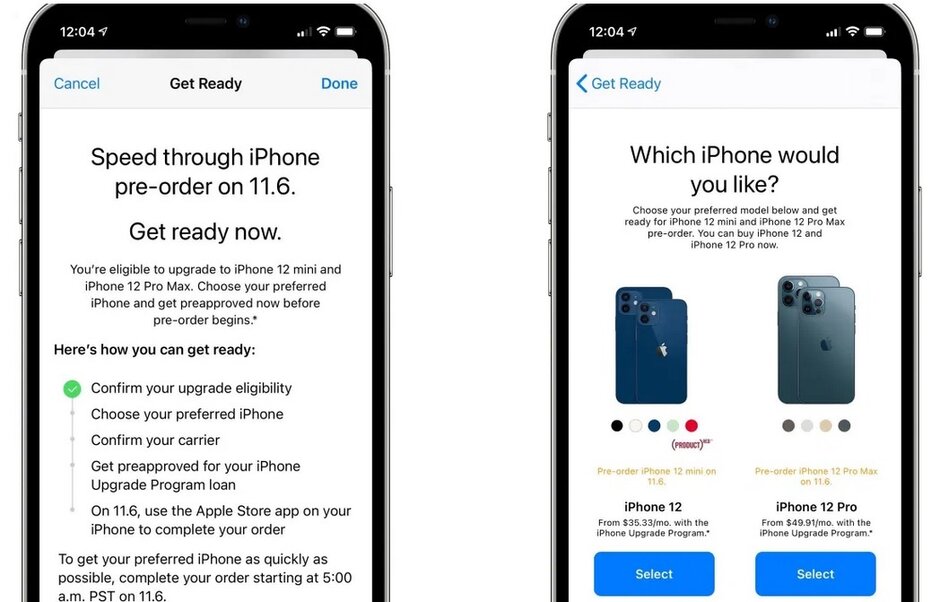 苹果升级计划的会员购买5G iPhone 12 mini或iPhone 12 Pro Max的第一步